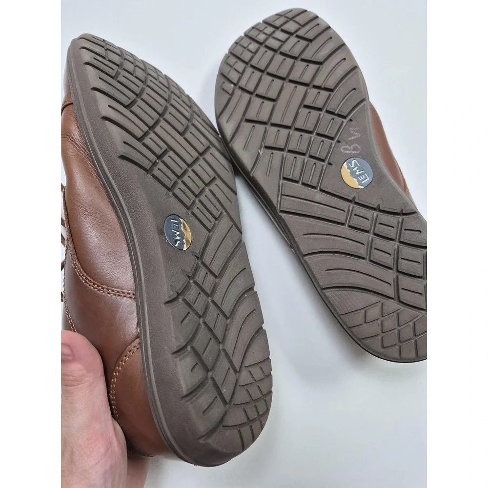 Lems Shoes Mens Size 10.5 Brown Leather Nine2Five Mocha Derby Dress Comfort
